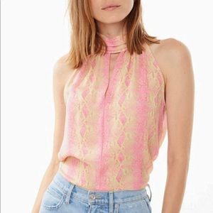 Generation Love Jordyn Choker Neon Snake Print Top